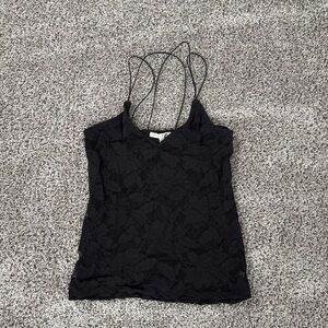 Black lace tank too. Criss cross back.